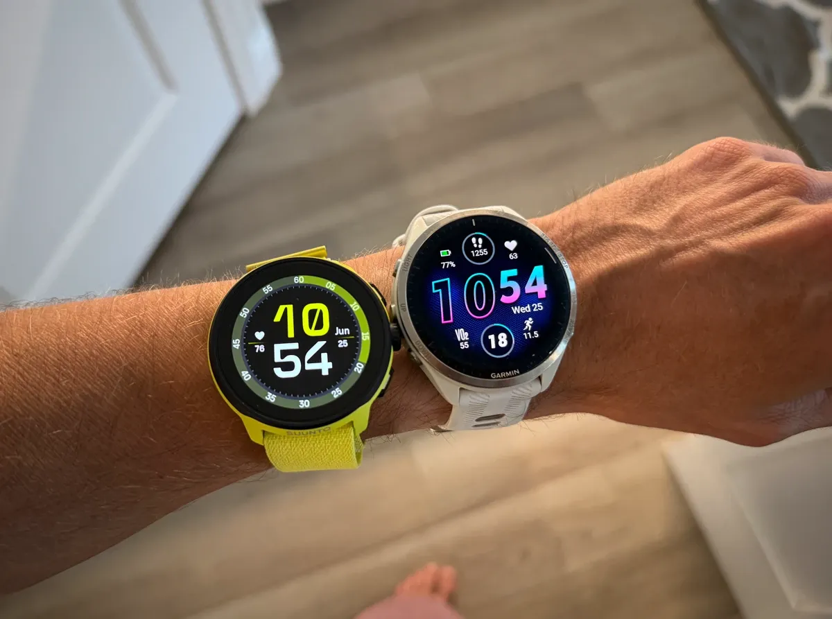 Size comparison next to my Garmin Forerunner 965